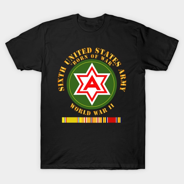 6th United States Army - WWII w PAC SVC T-Shirt by twix123844